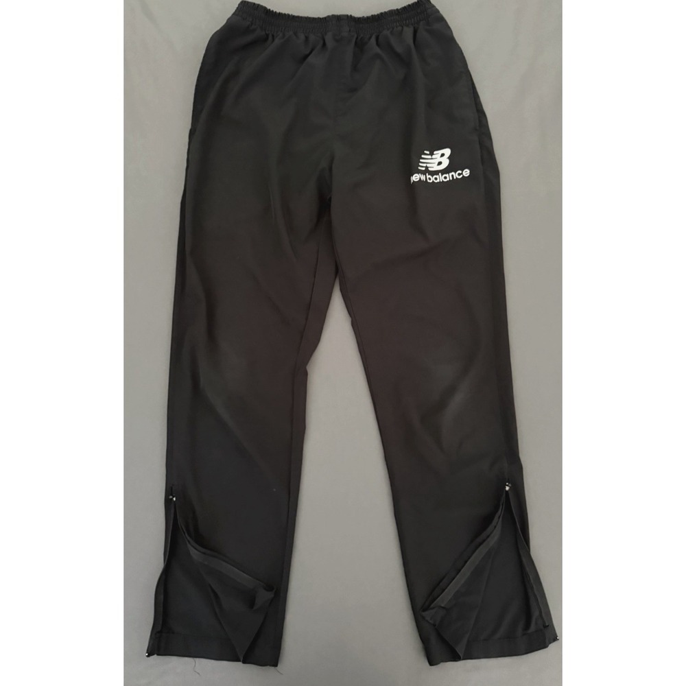 Vintage Y2K New Balance Jogger Pants Mens Sz Large Black Spell Out Zipper Cuffs‎